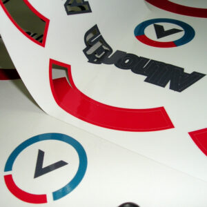 Hard hat decals. printed on premium car vinyl, gloss laminated and contour cut.