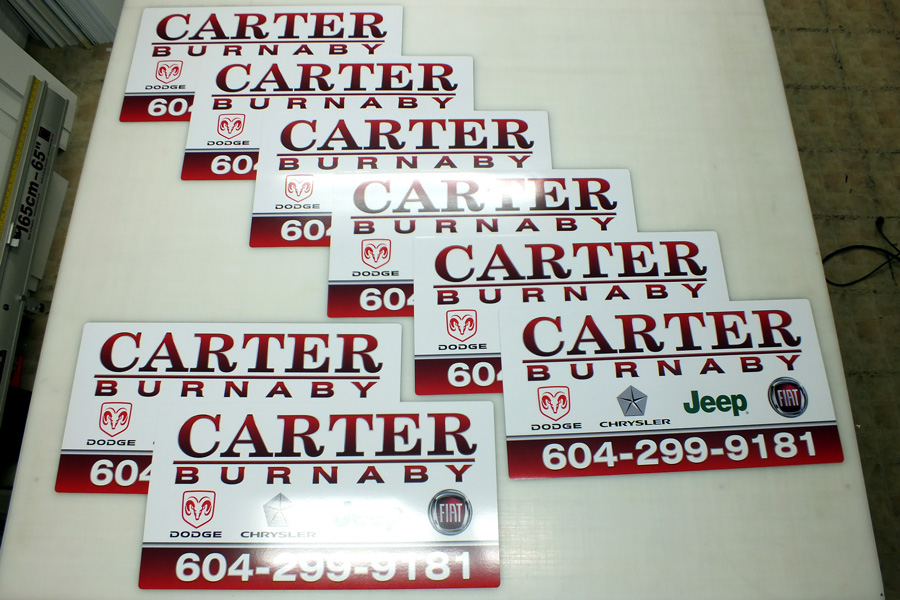 12" x 24" .030 car magnet, digital printed, matte laminated, round corners.