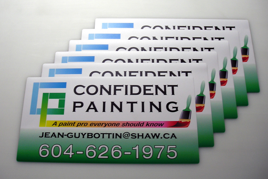 12" x 24" .030 car magnet, digital printed, matte laminated, round corners.