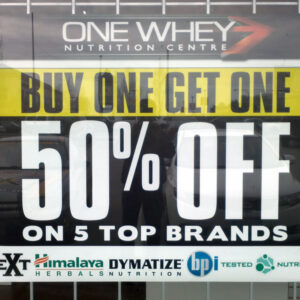 48" x 63" wet strength paper. digital printed, grommets in corners